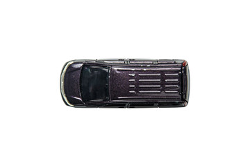 Car toy diecast on the white background , Top view .  (clipping path)