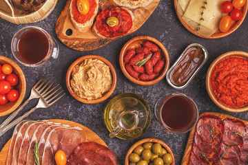 Typical spanish tapas concept.