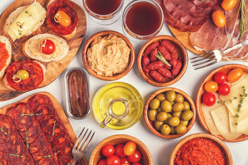 Typical spanish tapas concept.