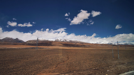 Mountain and Land with some of clouds and sky with high contrast