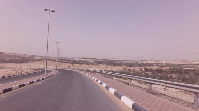 Road from Abu Dhabi to the Oasis Liwa stock footage video