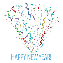 Colorful bright confetti isolated on transparent background. Festive vector illustration