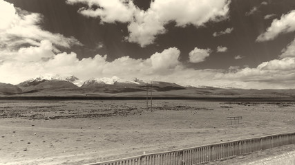 Land and Clear Sky in the Sepia tone