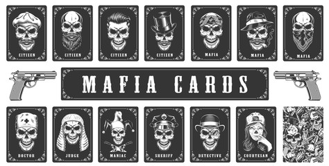 Fototapeta Cards for the mafia game obraz