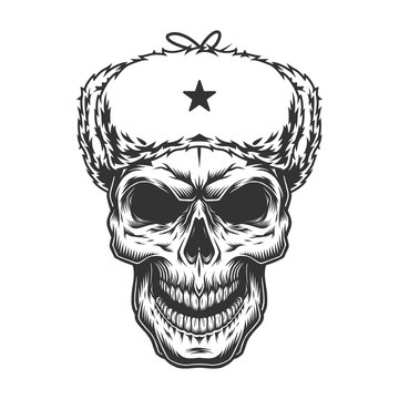 Skull in the ushanka hat