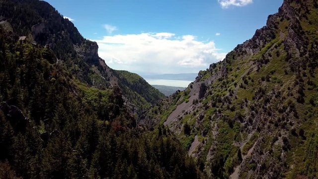 Aerial view of Rock Canyon in Provo Utah