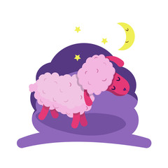 Sleeping sheep. Vector illustration for your design.
