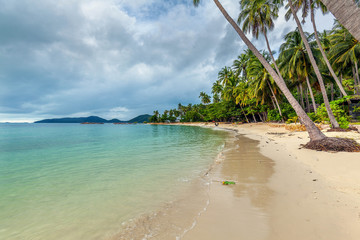 Tropical scenic beach on Koh Samui in Thailand.