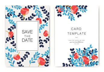 Wedding Invitation, floral invite thank you, rsvp modern card Design colorful flower Vector elegant rustic template