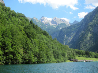 Fototapeta premium Landscape with mountains and lake