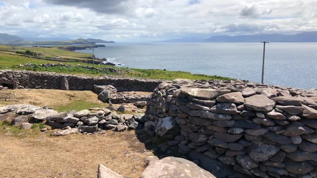 Collection of beehive huts found on the Slea head, Dingle penninsula, in Ireland.