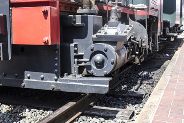 part of locomotive. old train