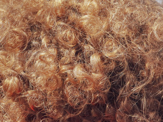 Curly hair on the head as a background