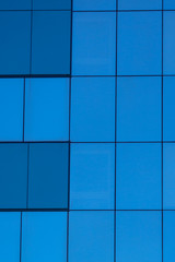 Blue windows in the house as an abstract background