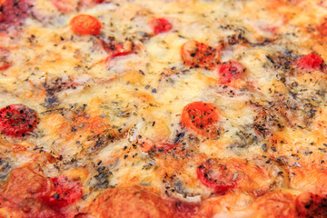 Obraz na płótnie Canvas Smakowita pizza z pomidorami