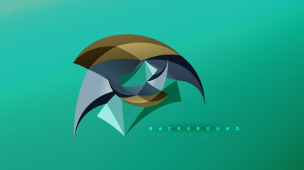 Abstract background - geometric origami style shape composition, triangular low poly design concept. Colorful trendy minimalistic illustration