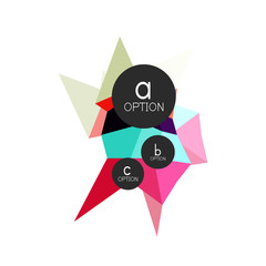 Abstract colorful geometric option infographics design template with sample abc options. Abstract background for business presentation or information banner