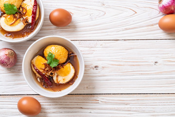 Fried Boiled Egg with Tamarind Sauce