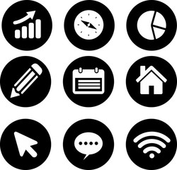 Icon Set Black and white