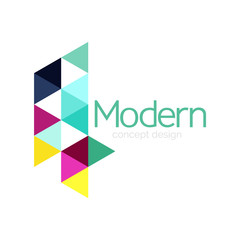 Triangle shape design abstract business logo icon design. Company logotype branding emblem idea