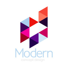 Triangle shape design abstract business logo icon design. Company logotype branding emblem idea