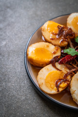 Fried Boiled Egg with Tamarind Sauce