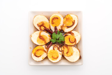 Fried Boiled Egg with Tamarind Sauce