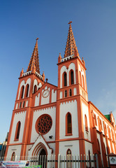 Exterior view to The Sacred Heart of Jesus Cathedral in Lome, Togo