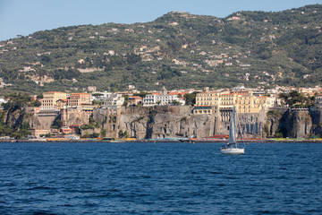 Town of Sorrento as seen from the water, Campania, Italy