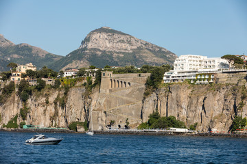 Town of Sorrento as seen from the water, Campania, Italy