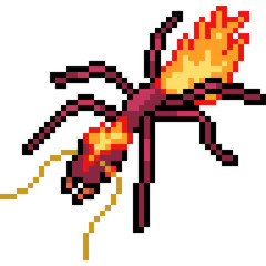 vector pixel art fire ant