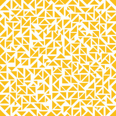 Fototapeta premium Abstract yellow triangles random pattern on white background.