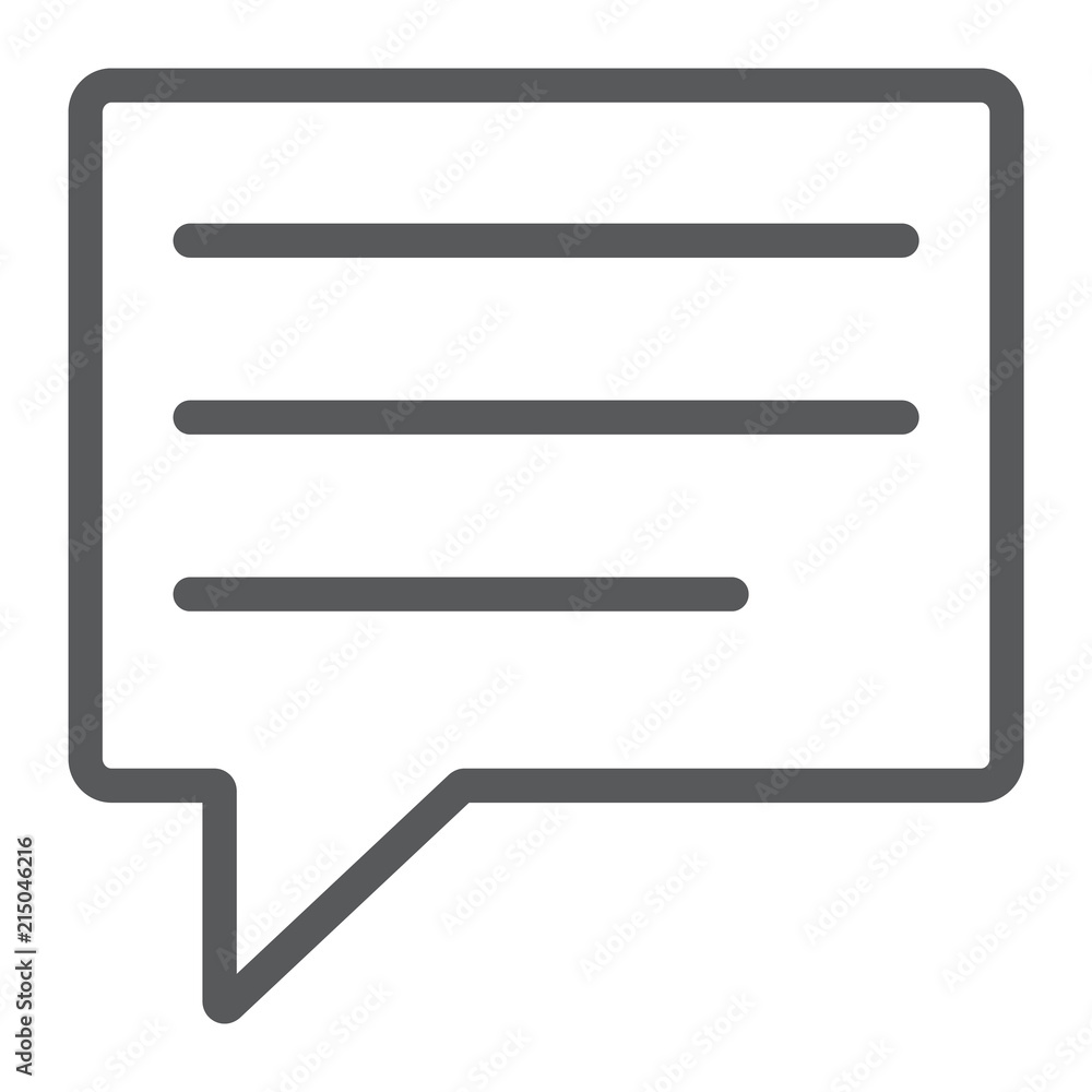 Poster text message line icon, dialog and chat, soeech bubble messgae sign, vector graphics, a linear patte