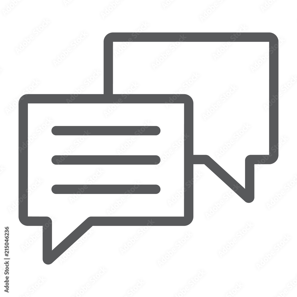 Poster chat line icon, dialog and talk, soeech bubble messgae sign, vector graphics, a linear pattern on a 