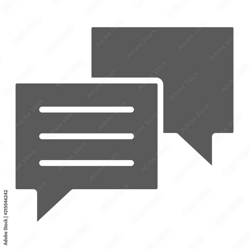 Poster chat glyph icon, dialog and talk, soeech bubble messgae sign, vector graphics, a solid pattern on a 
