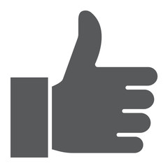 Like glyph icon, thubms up and social media, hand sign, vector graphics, a solid pattern on a white background, eps 10.