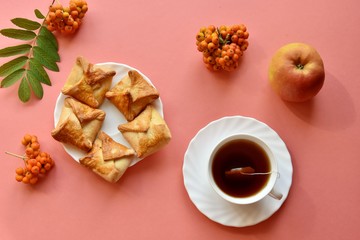 tea with baked envelopes