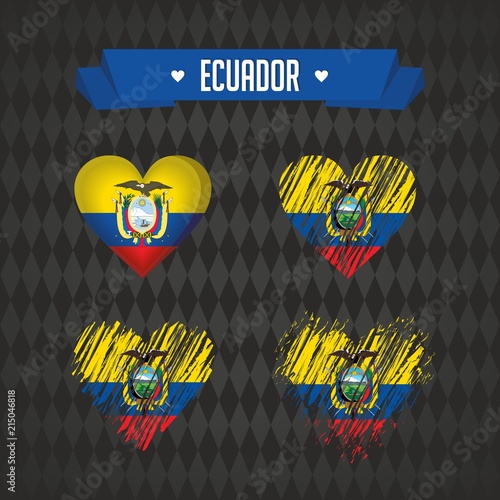 Ecuador With Love Design Vector Broken Heart With Flag Inside Ecuador With Love Design Vector Broken Heart With Flag Inside