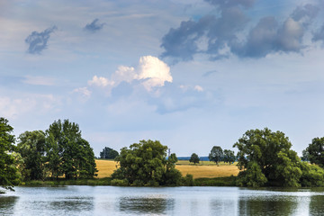 Summer lake in Czech countryside