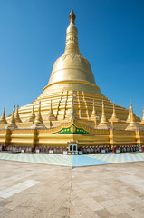 The Shwemawdaw pagoda the tallest stupa in Myanmar located in the downtown of Bago.
