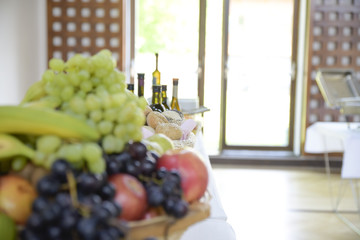 Fruit basket on a table at an event