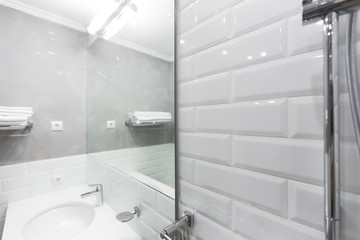 Detail of modern ceiling shower