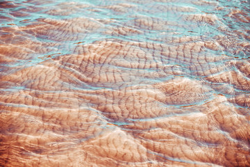 Abstract background of transparent water and sand, background image