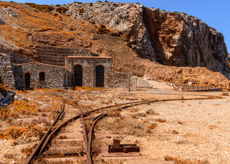 Landscape the shore at Buggerru especially Planu Sartu and the ruins of Henry mine.