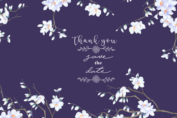 Elegant watercolor plum branches