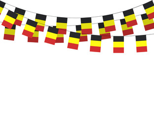 Fototapeta na wymiar Belgian flag garland on a white background