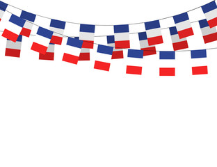 France flag garland. Vector illustration.