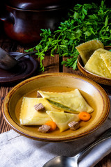 Delicious Swabian original! Maultaschen with traditional filling