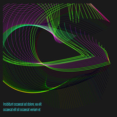 Naklejka premium Dark background. black, wave of broad, colorful one.