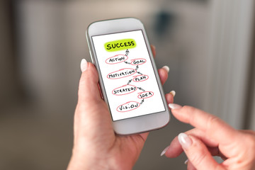 Success concept on a smartphone